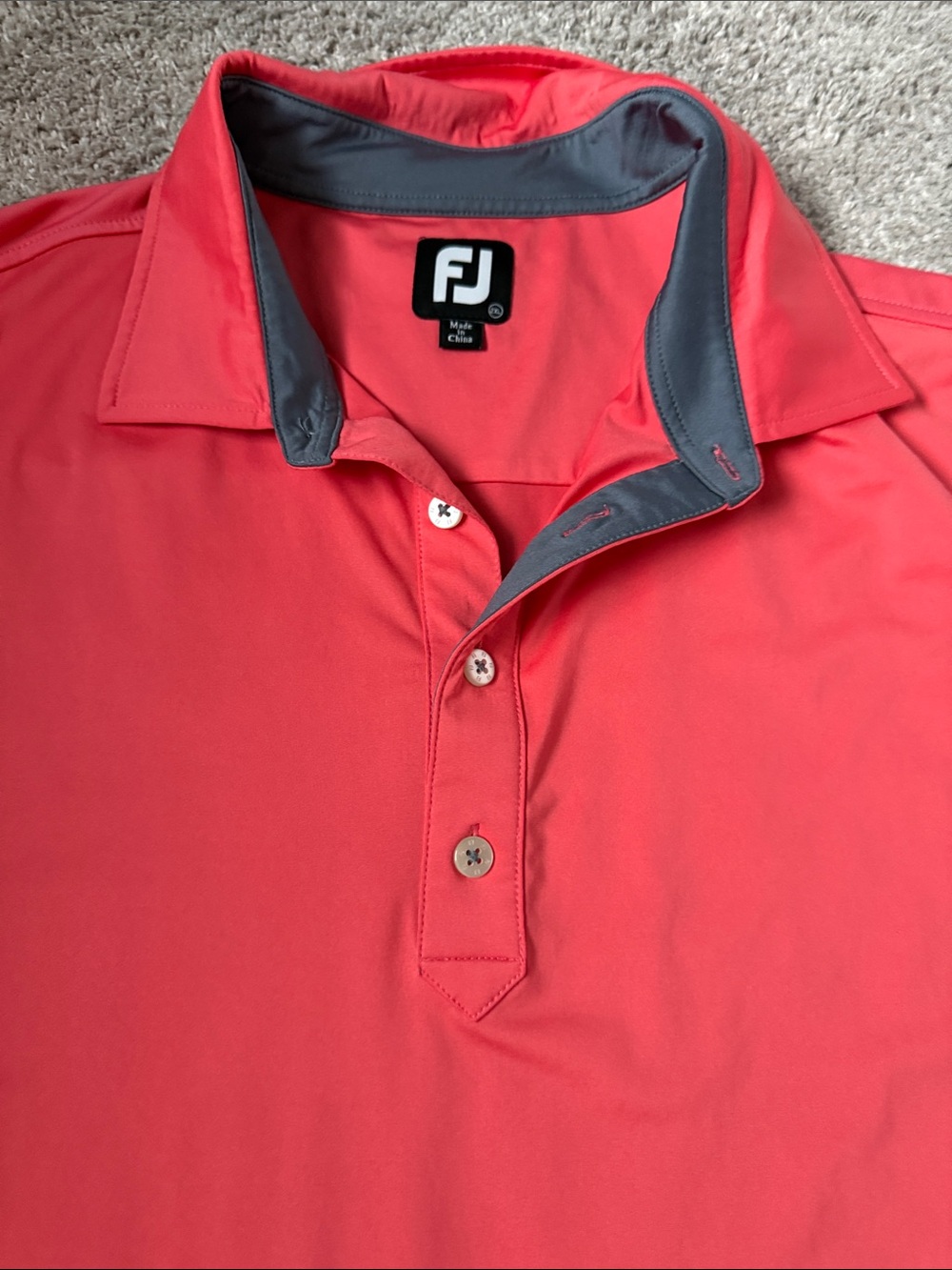 FootJoy Coral Performance Polo with Gray Contrast Collar